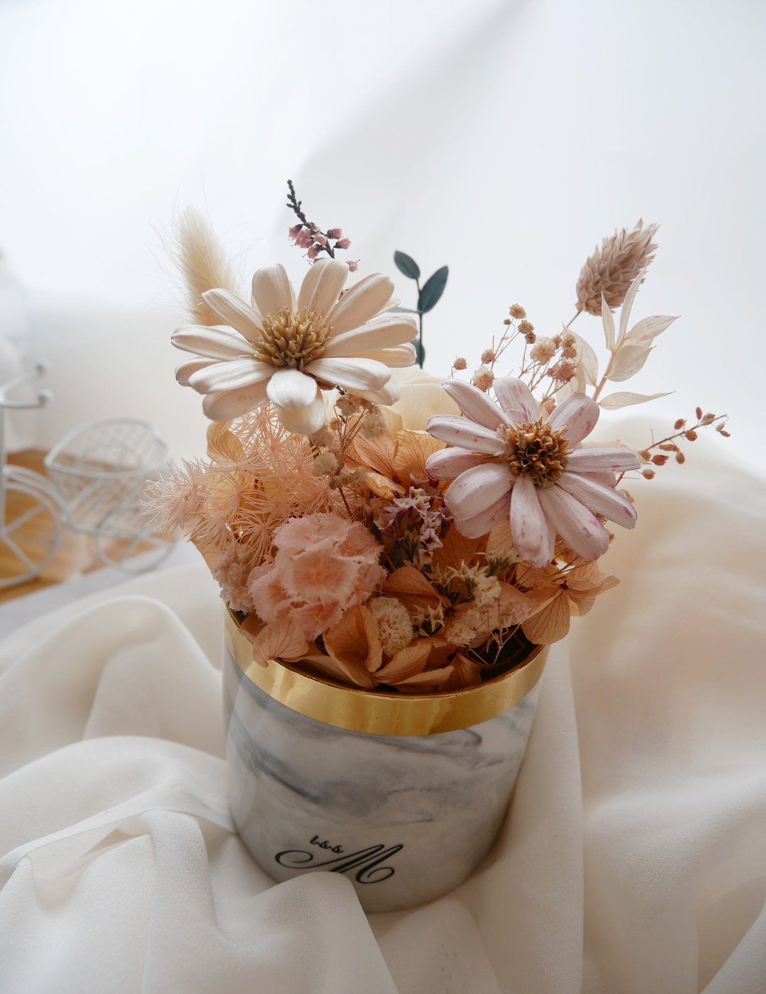 Miss。花谜 【暧暧内含光】小雏菊桌花 - 干燥花/捧花 - 植物．花 蓝色