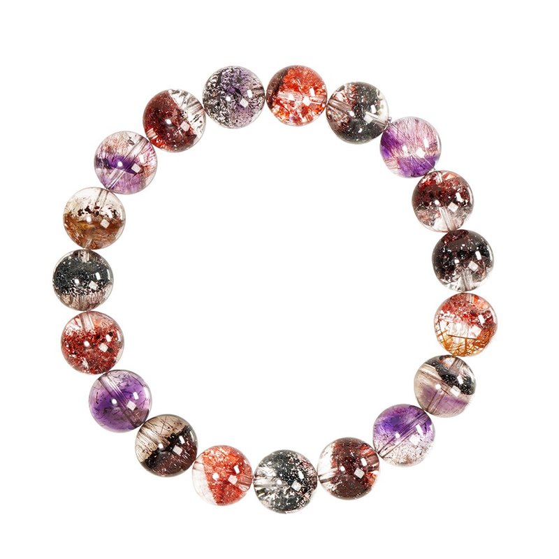 【正佳珠宝】超七 搜藏级玻璃体 半盆满丝超七 9.9-10.2mm - 手链/手环 - 半宝石 多色