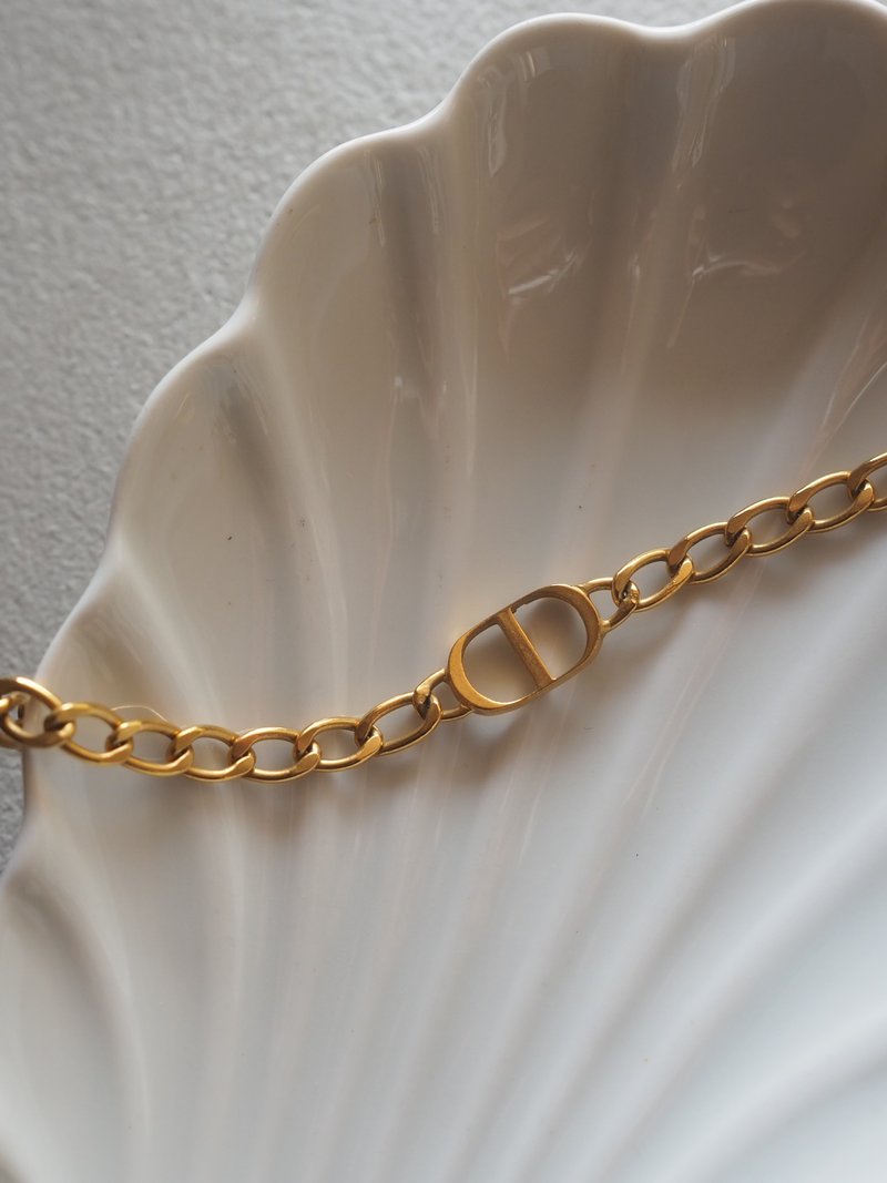 Christian Dior 迪奥 CD Logo 颈链 项链 金色 古董 - 项链 - 其他金属 金色