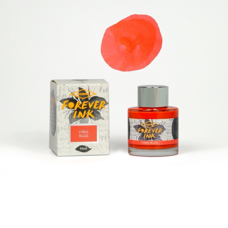 Diamine 永恒墨水 50ml - 珊瑚火焰 - 墨水 - 玻璃 橘色