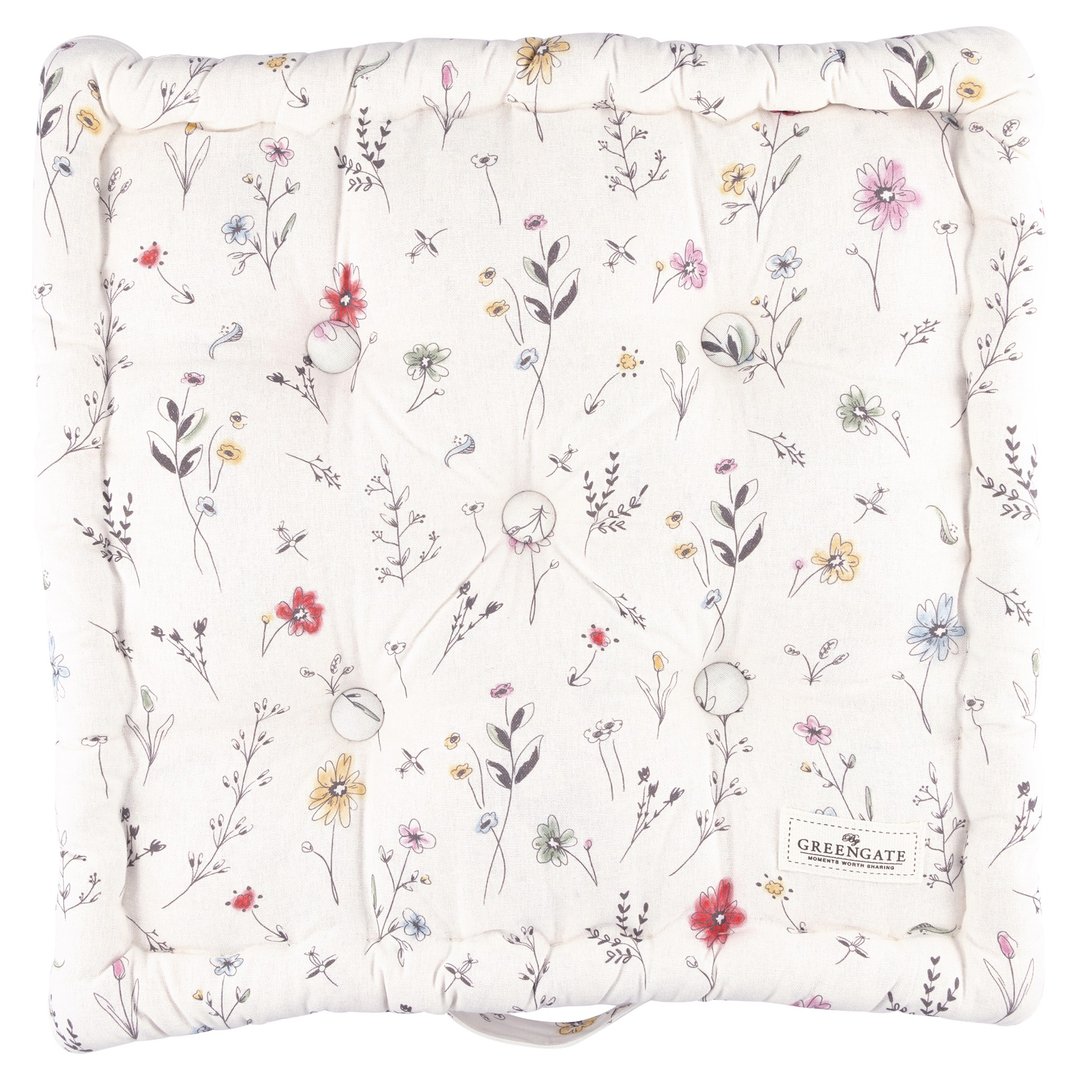#入厝礼物 丹麦Greengate Venissa white 方形椅垫 50x50cm - 枕头/抱枕 - 棉 多色