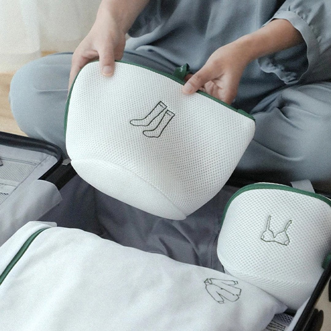 日本霜山 袜子专用防缠绕防勾丝洗衣袋/丝袜护洗袋 -3 入 - 其他 - 其他材质 白色