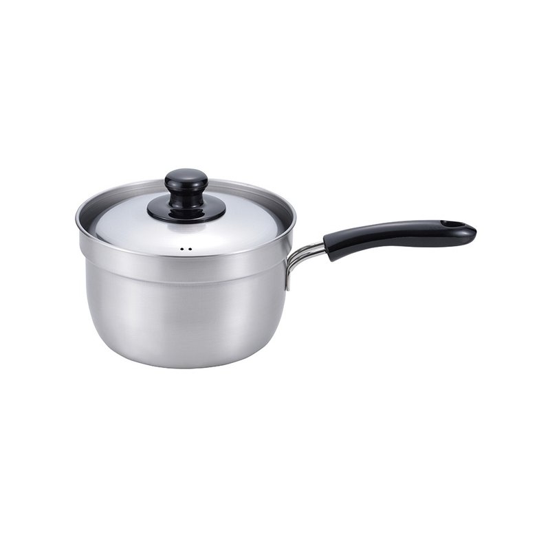 燕三 防滚泻系列 不锈钢单柄煲连不锈钢盖 18cm - 厨房用具 - 不锈钢 