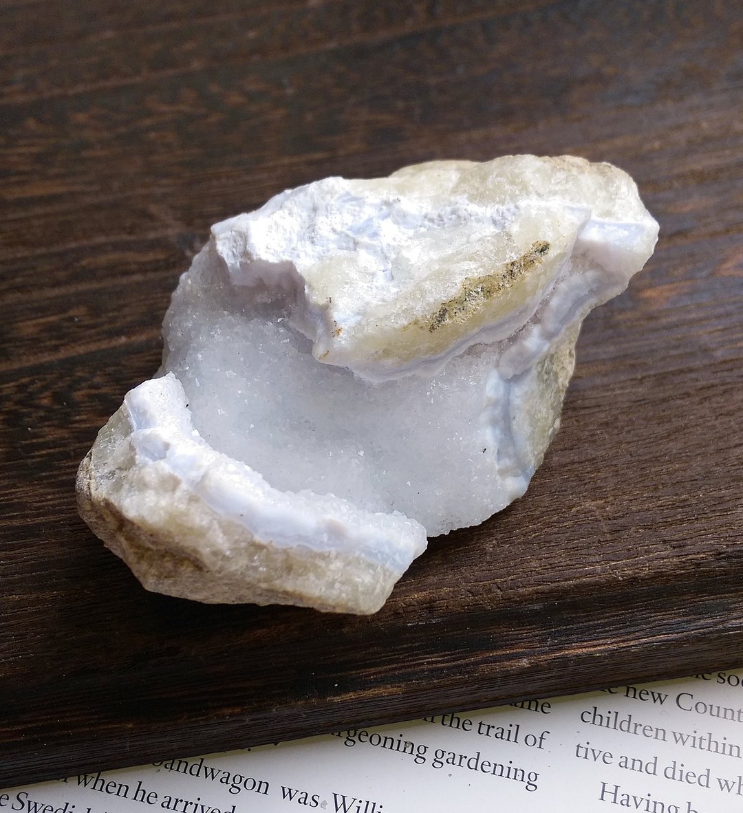 Chalcedony 马达加斯加产地 蓝玉髓 蓝纹玛瑙 天然矿石 原矿 - 摆饰 - 其他材质 