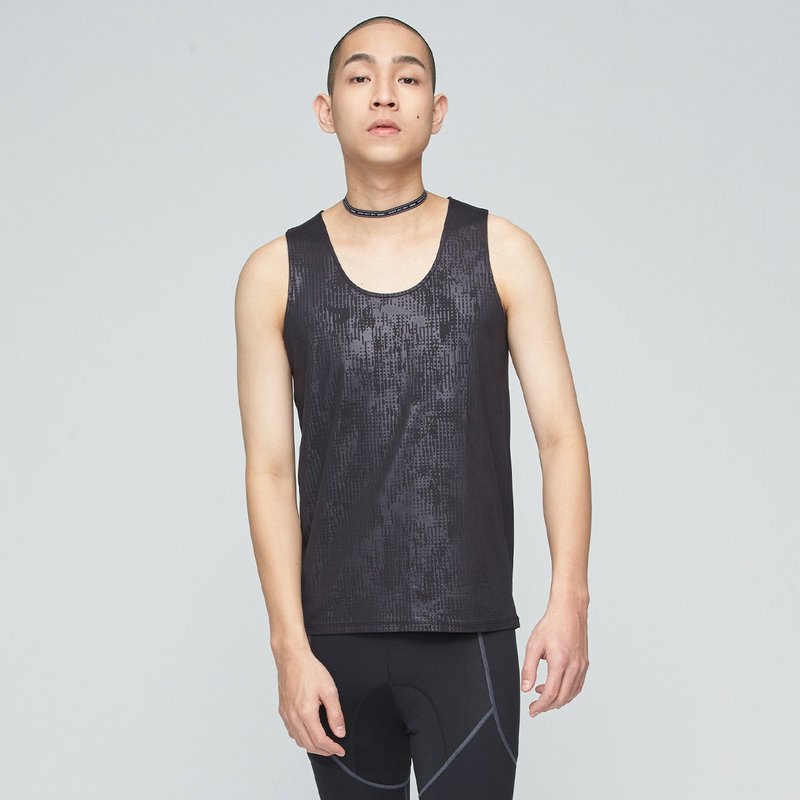 ULTRACOOL-凉感抗菌反光背心(男)-胶片黑 - 男装背心 - 尼龙 黑色