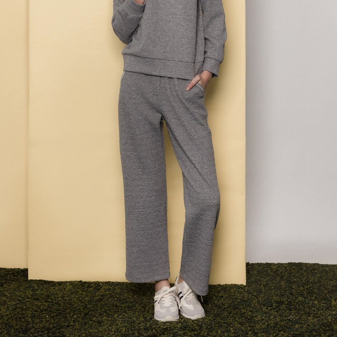 【MEDUSA】灰色泡泡压纹运动长裤(M-XL) | 女运动长裤 休闲长裤 - 女装长裤 - 聚酯纤维 灰色
