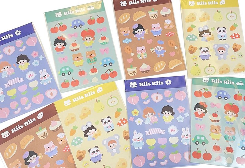 【咕卡】可爱日常拍立得装饰无边贴纸素材 - 贴纸 - 纸 多色