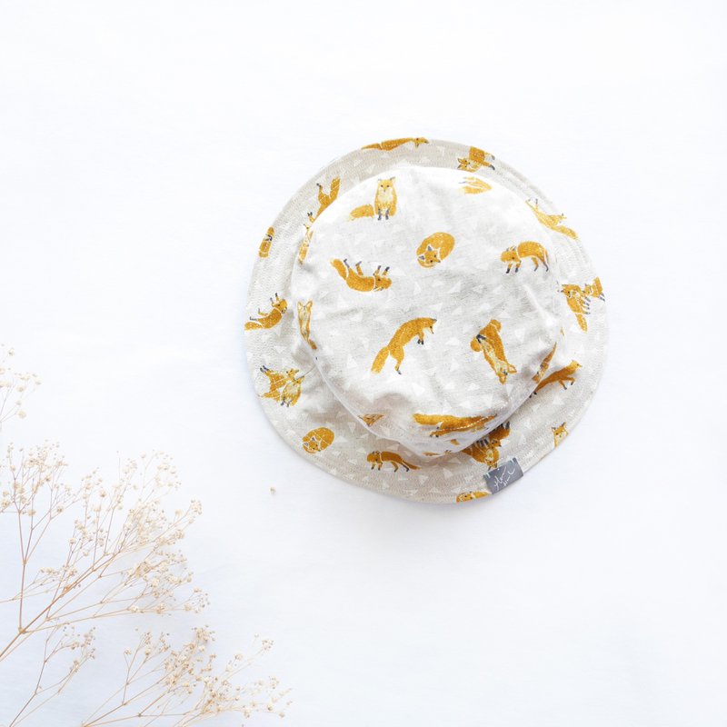 夏日双面渔夫帽系列 | 米果狐狸 - 帽子 - 棉．麻 黄色