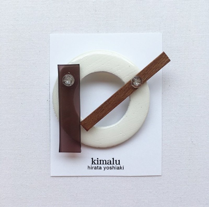 Combination brooch - 胸针 - 木头 黑色