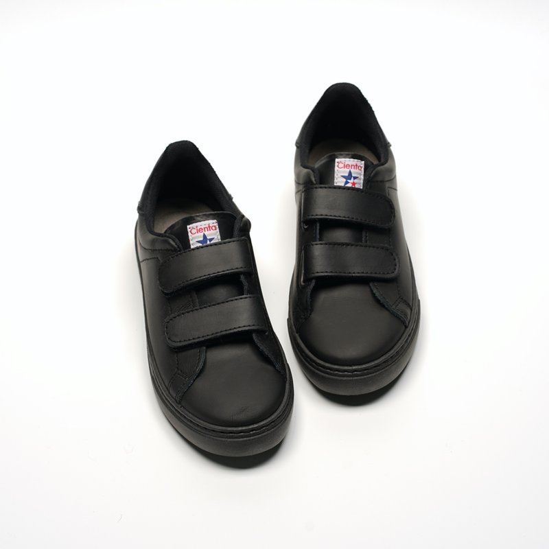 西班牙帆布鞋 CIENTA 80044 01 黑色 Nappa皮革 大人 魔鬼毡 - 女款休闲鞋 - 真皮 黑色