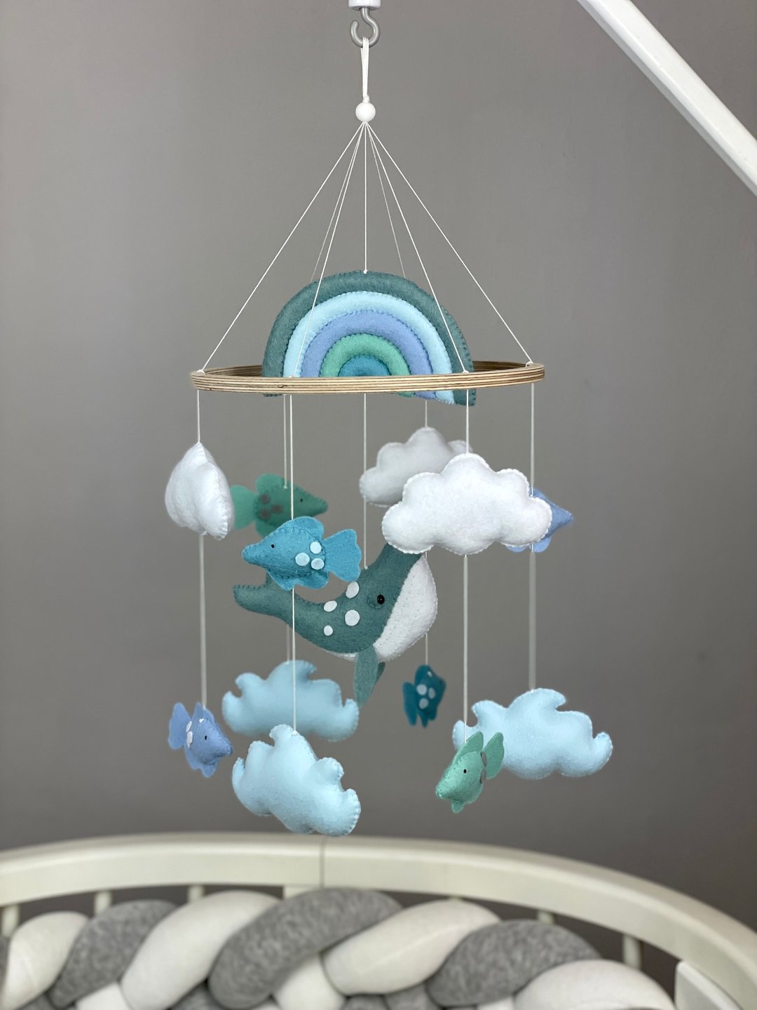 鲸鱼宝宝移动式海洋育婴移动式鱼床移动式海洋生物新款婴儿礼物 - 其他 - 其他材质 蓝色