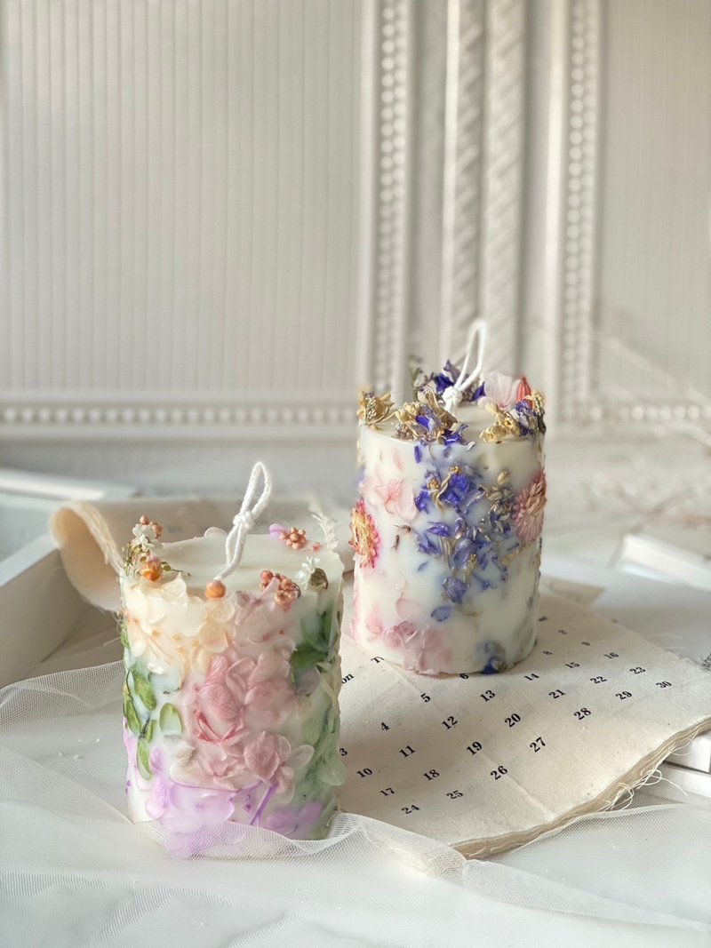花园香氛蜡烛+干燥花香氛蜡片 - 蜡烛/香氛 - 蜡 
