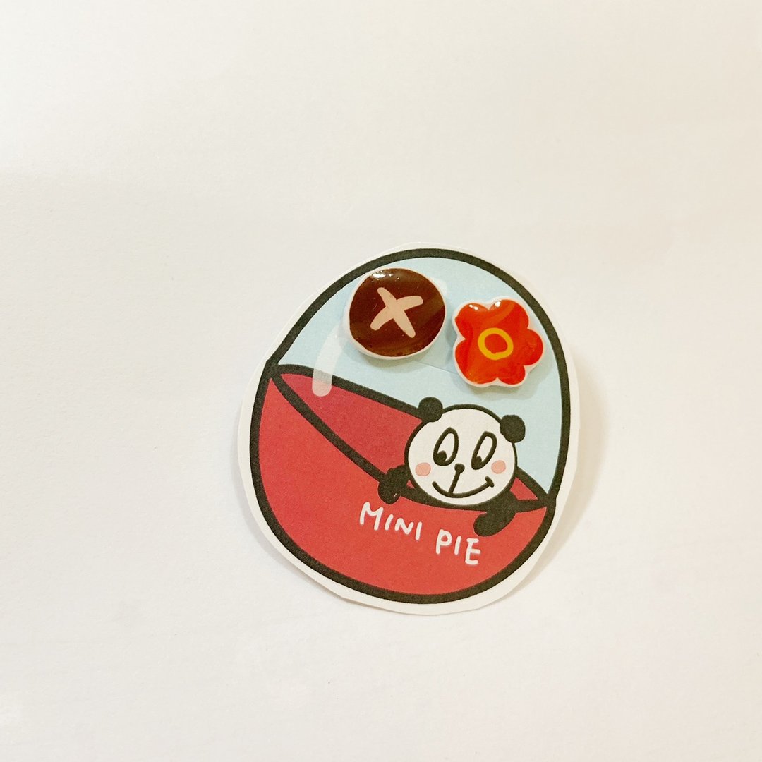 菇菇与红萝卜耳环(可改耳夹式) - 耳环/耳夹 - 塑料 