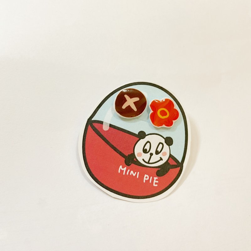 菇菇与红萝卜耳环(可改耳夹式) - 耳环/耳夹 - 塑料 