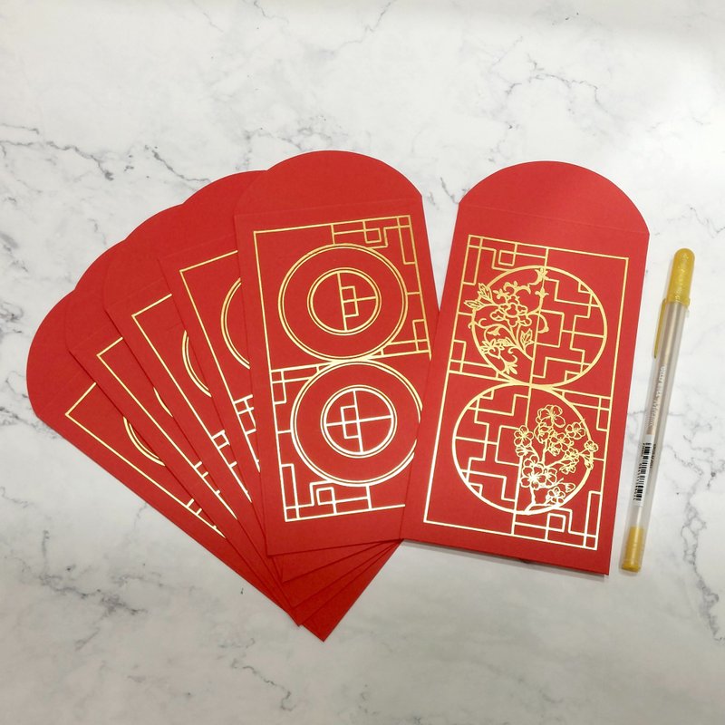 DIY 禅绕金线红包袋 (六入材料包) 新年金运 × 手作祝福 - 红包/春联 - 纸 红色