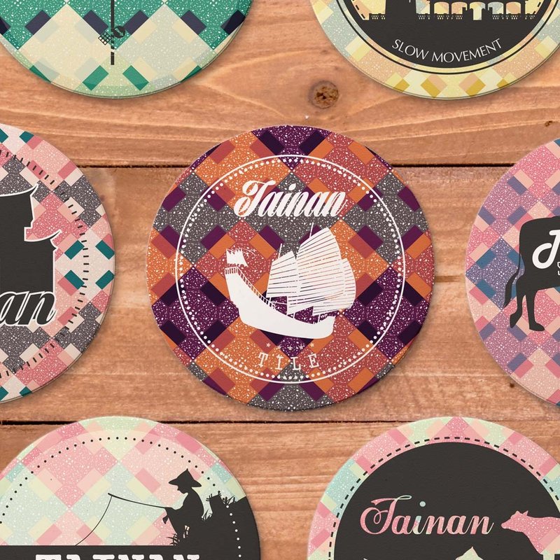 | 剪影生活系列 | 吸水陶瓷杯垫(浮雕款) /共7款 - 杯垫 - 陶 多色