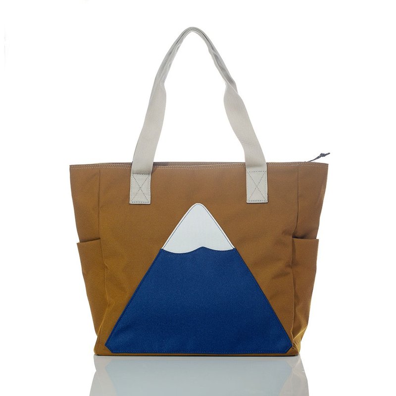 POLER TOTE BAG MOUNT FUJI 复刻版富士山风格托特包/附背带 /棕 - 侧背包/斜挎包 - 聚酯纤维 咖啡色