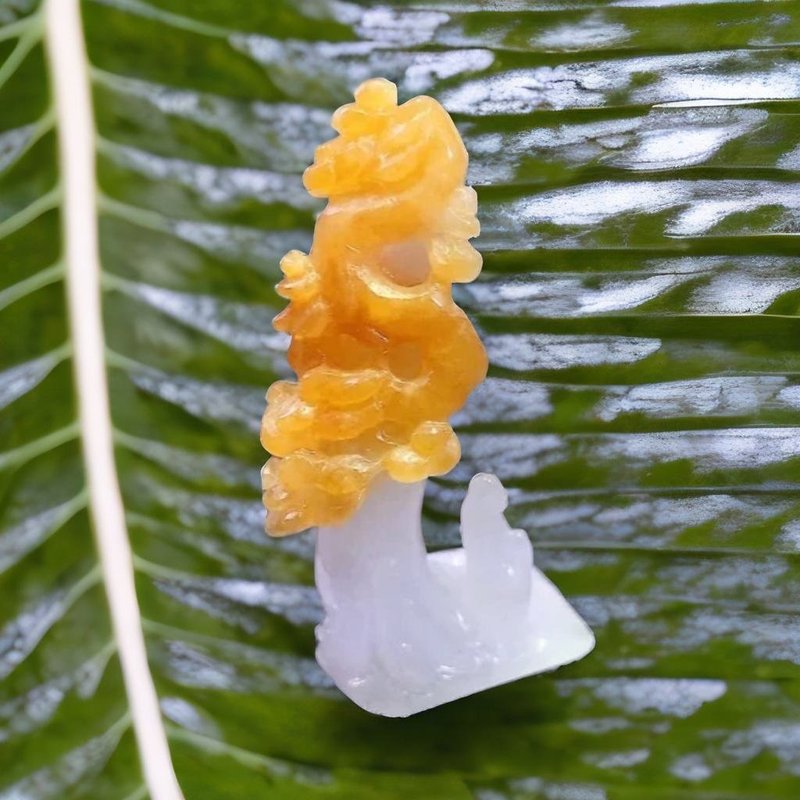 【悟道】飘黄翡无相佛山水摆件 | 天然缅甸玉A货翡翠 | 送礼 - 摆饰 - 玉石 多色