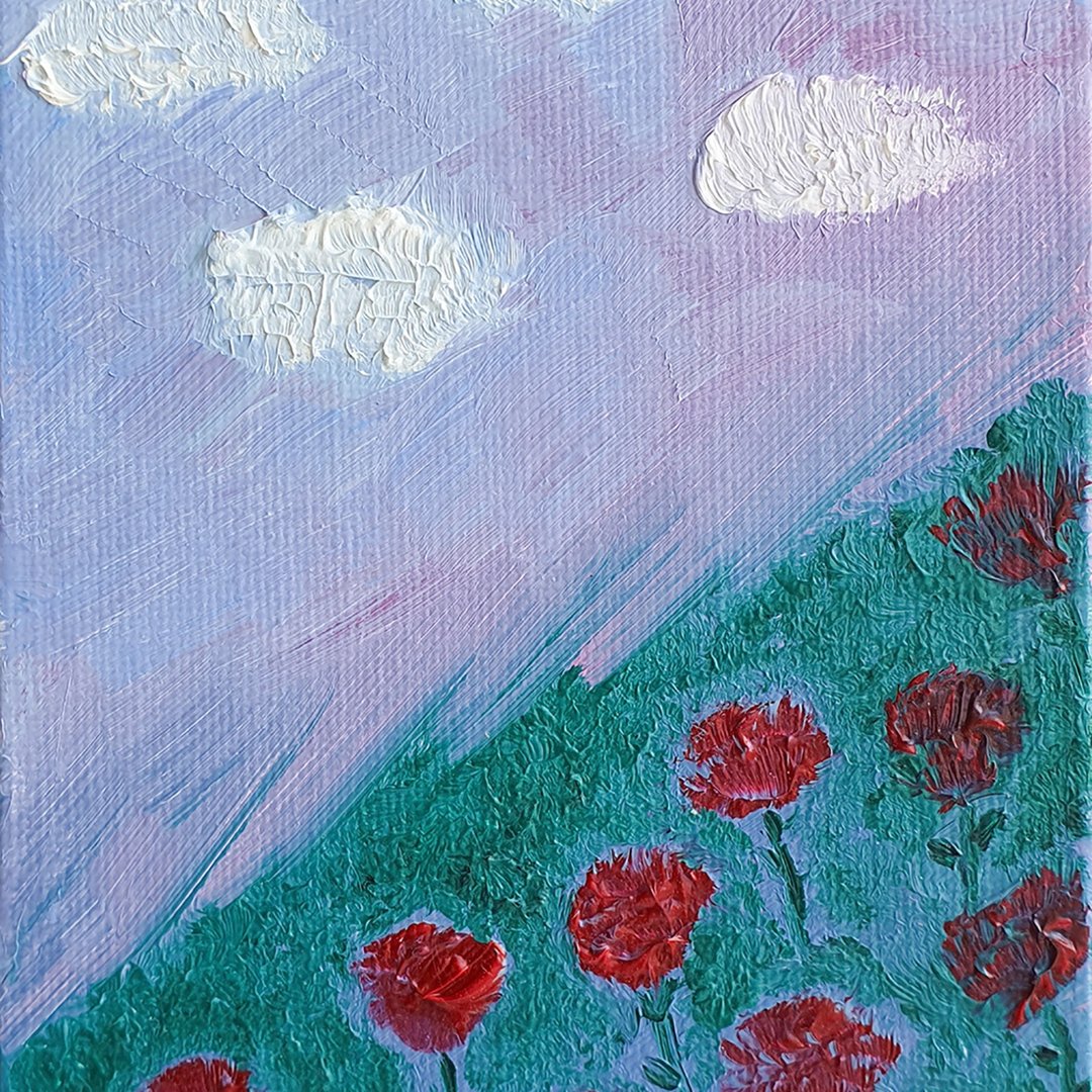 Poppy Painting Italy Garden Flowers Original Art Wildflowers Poppies Wall Art - 海报/装饰画/版画 - 其他材质 多色