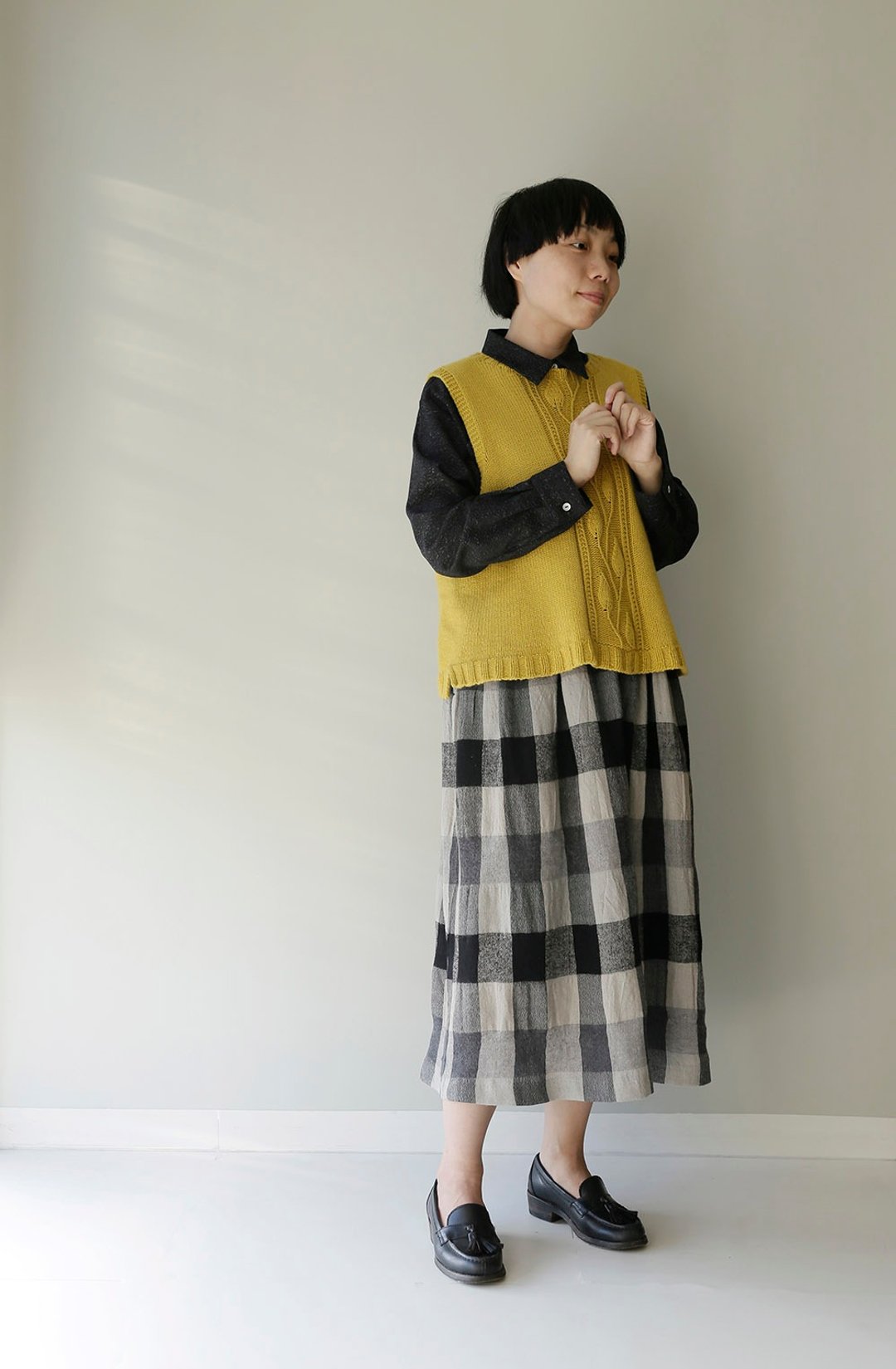 点秋香 纯手工立体编织 温暖软糯纯羊绒织花小背心 - 女装背心 - 羊毛 