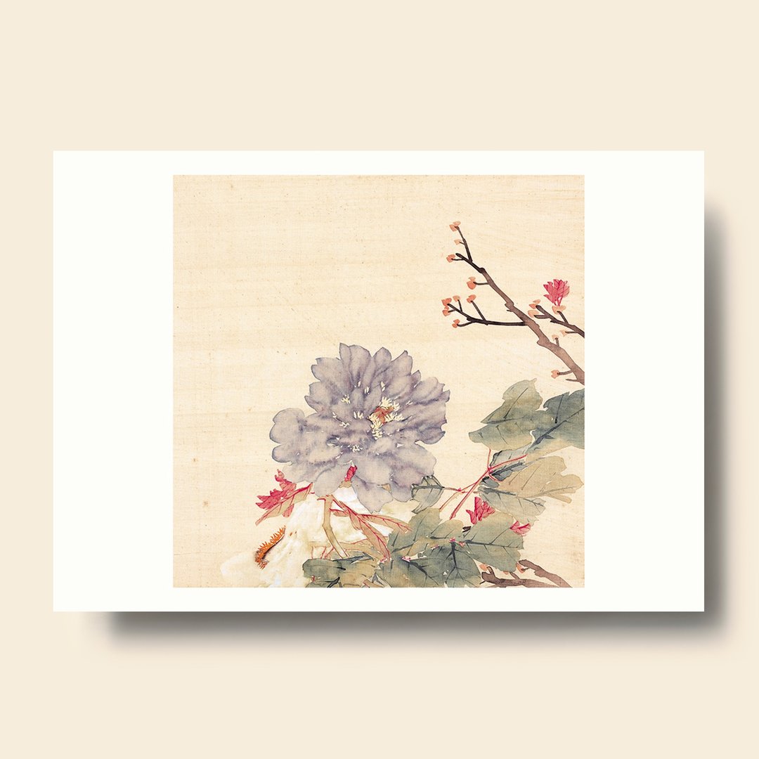【艺术画卡】李培雨・牡丹(紫蓝) | B4画卡 - 海报/装饰画/版画 - 纸 蓝色
