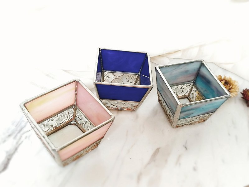 【团购礼盒/包邮】三入_多肉植物花盆 花器  海棠花玻璃 - 花瓶/陶器 - 其他材质 