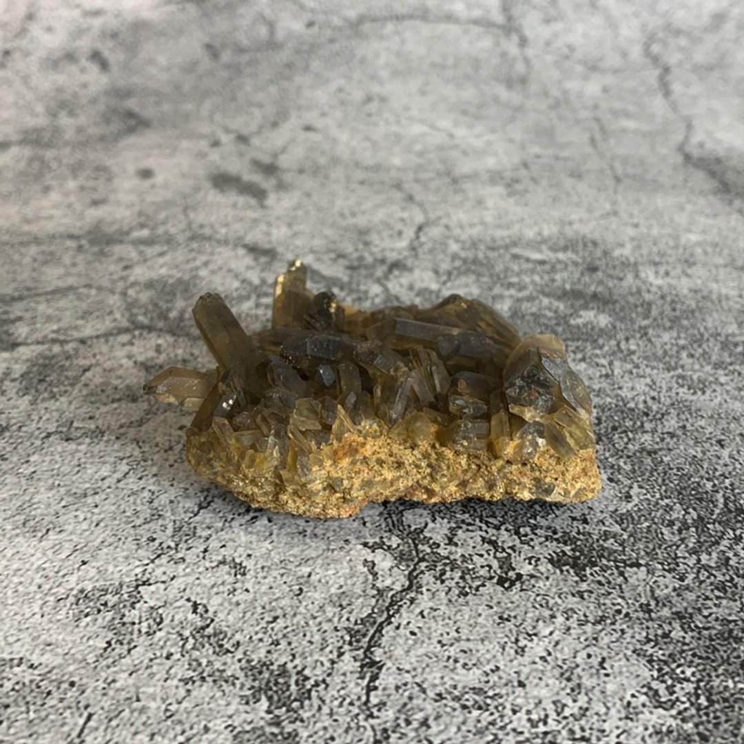 水晶簇- 茶水晶原矿  办公室疗愈微景观 设备摆饰 一物一图 - 摆饰 - 宝石 咖啡色
