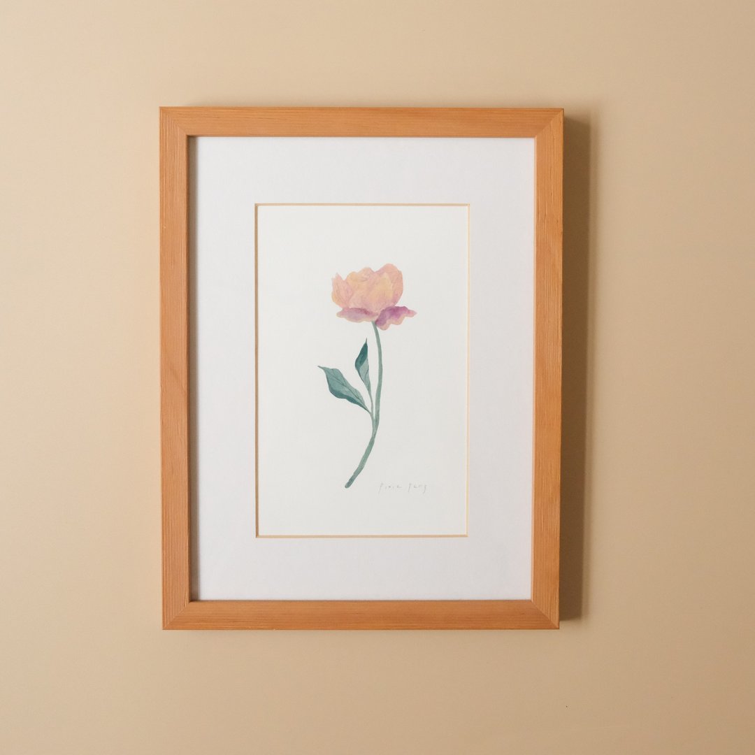 植物插画-牡丹花 / 挂画 / 实木表框 - 海报/装饰画/版画 - 纸 
