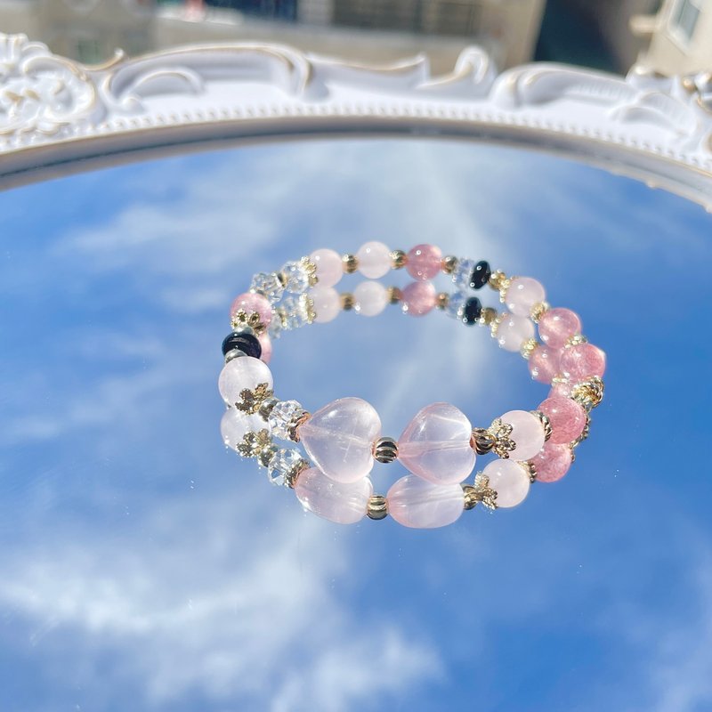 水晶手链设计款 14K包金  开运水晶手链 礼物 - 手链/手环 - 水晶 粉红色