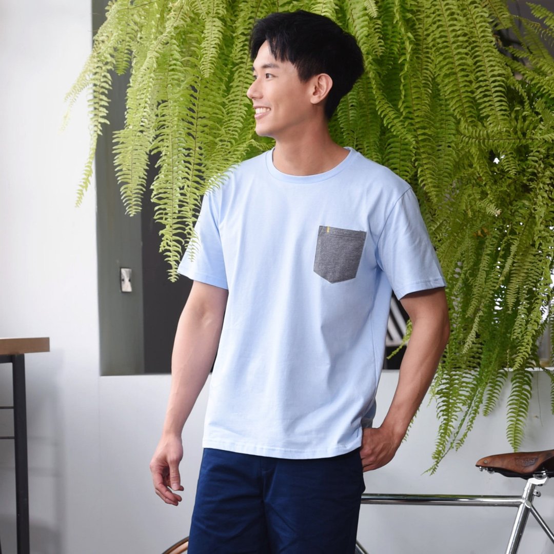 男版Original 口袋蓝鹊T∣蓝鹊电绣。6色夏日素T。细纤纯棉 - 男装上衣/T 恤 - 棉．麻 