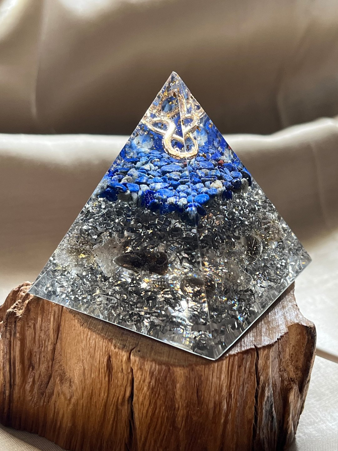 订制【奥刚塔6cm-给内在提升的你】青金石/茶晶-奥根金字塔 - 摆饰 - 树脂 透明