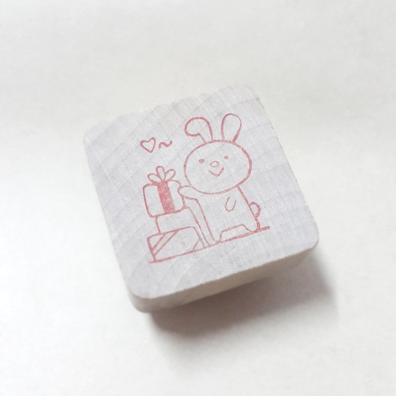 【手工橡皮章】送礼小兔 - 印章/印台 - 其他材质 