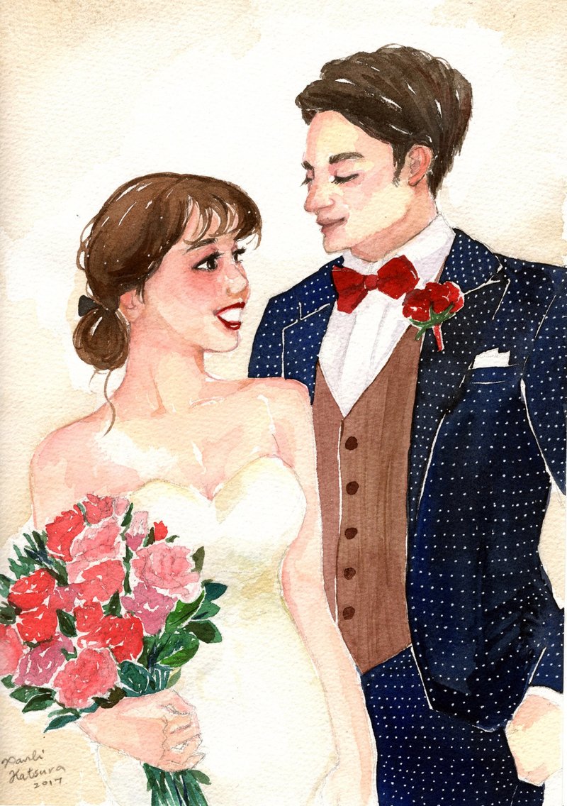 专属卖场  婚礼新人 双人A4画像委托  - 喜帖 - 纸 多色