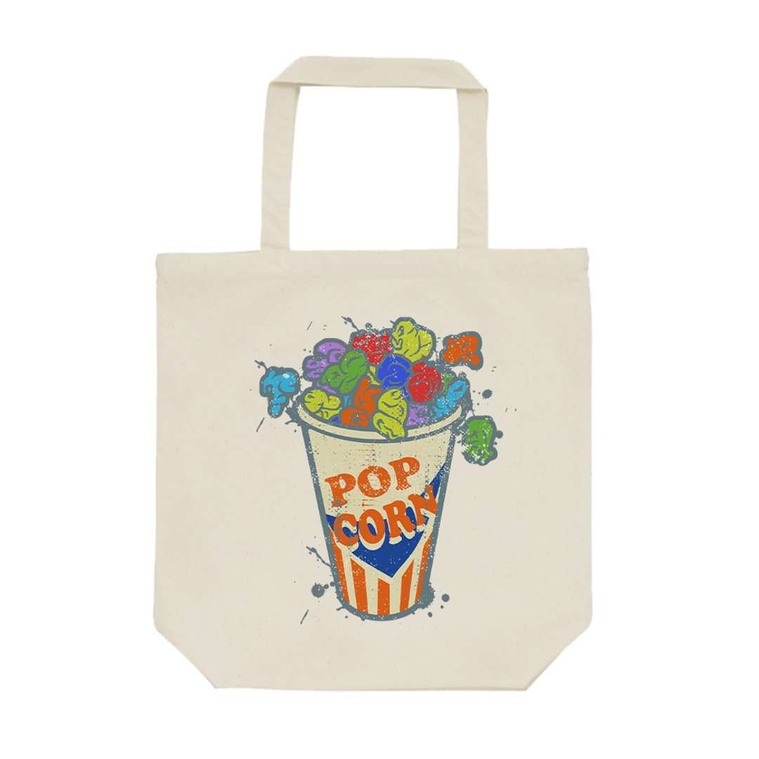 tote bag / Crazy popcorn - 手提包/手提袋 - 棉．麻 卡其色