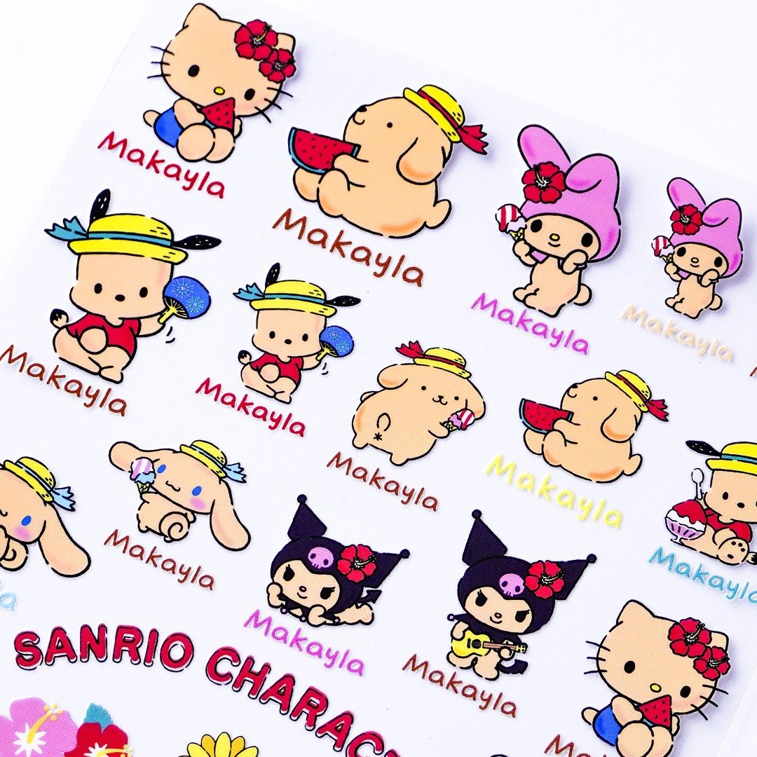 Hello Kitty 烤焦版 定制化姓名贴 三丽鸥 防水水晶立体贴纸 - 贴纸 - 其他材质 