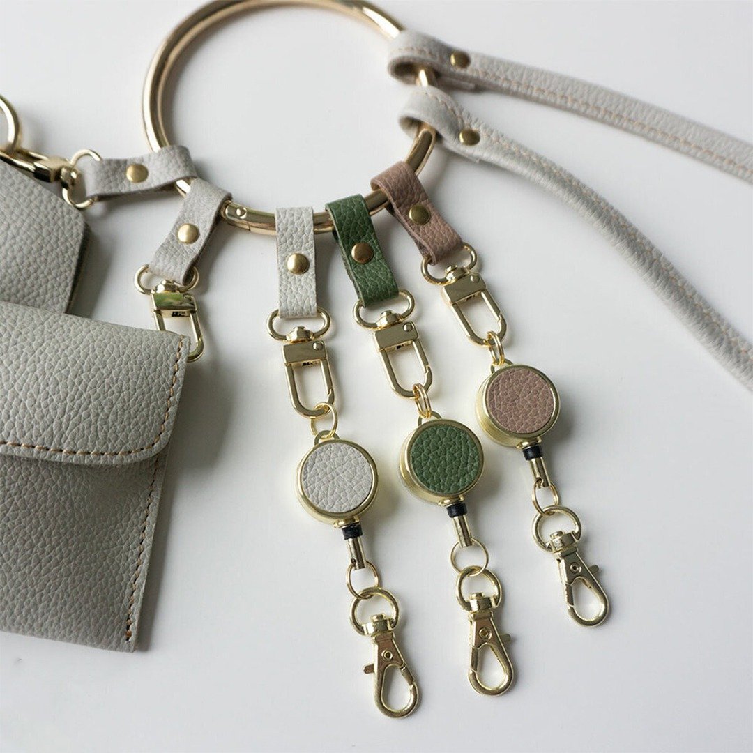 Ring Shoulder Reel [Shrink Leather] Himeji Leather Shoulder Bag Mother's Day HS21K - 吊饰 - 真皮 白色