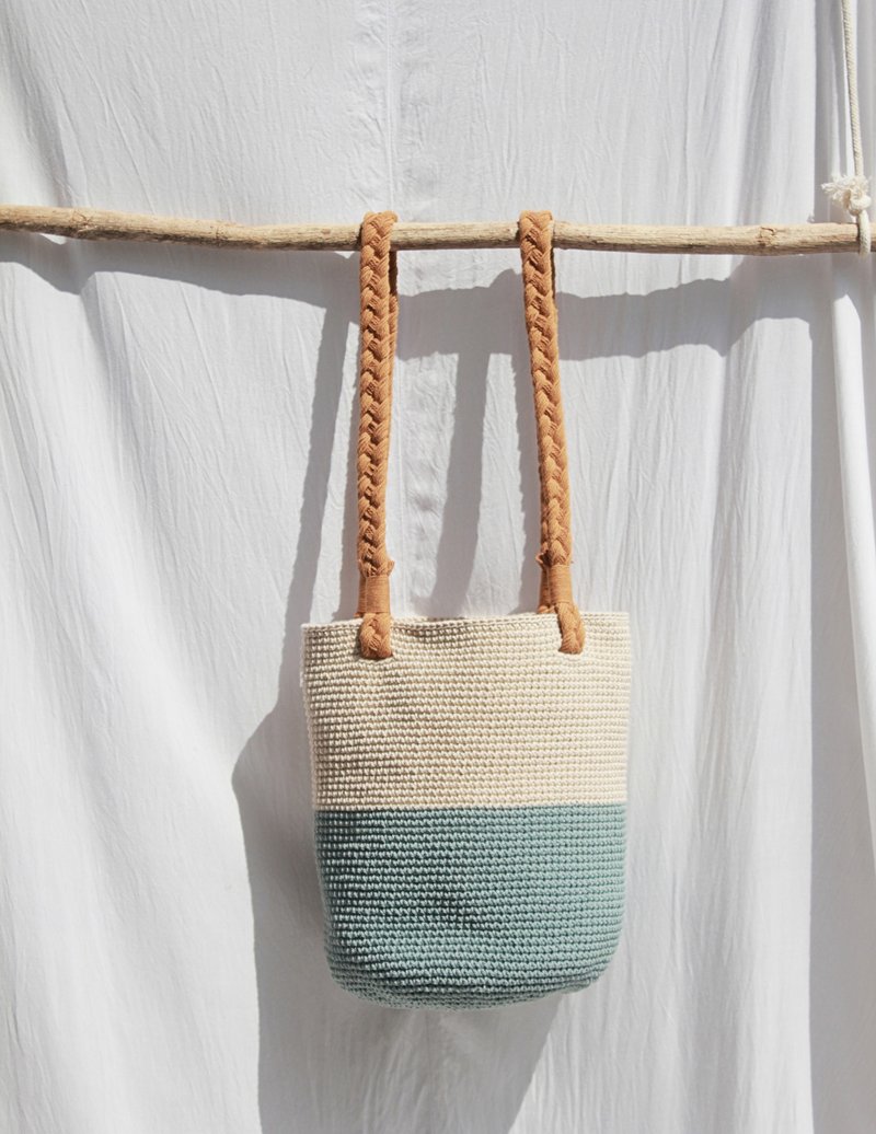 Two Tone Tank Bag, Shoulder Bag, Tote Bag, Handmade Crochet - 其他 - 其他材质 多色