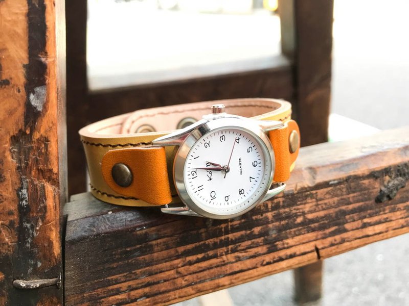 STITCH A watch that you want to wear every day Stitch Run Watch Unisex OK SRW-YWC-BA - 女表 - 真皮 黄色