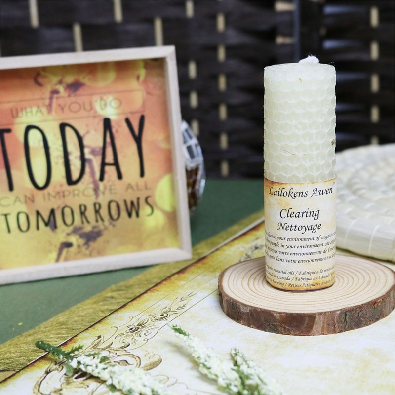 Lailokens Awen 能量许愿蜂蜡蜡烛 - 去除负能量 - 蜡烛/烛台 - 蜡 白色