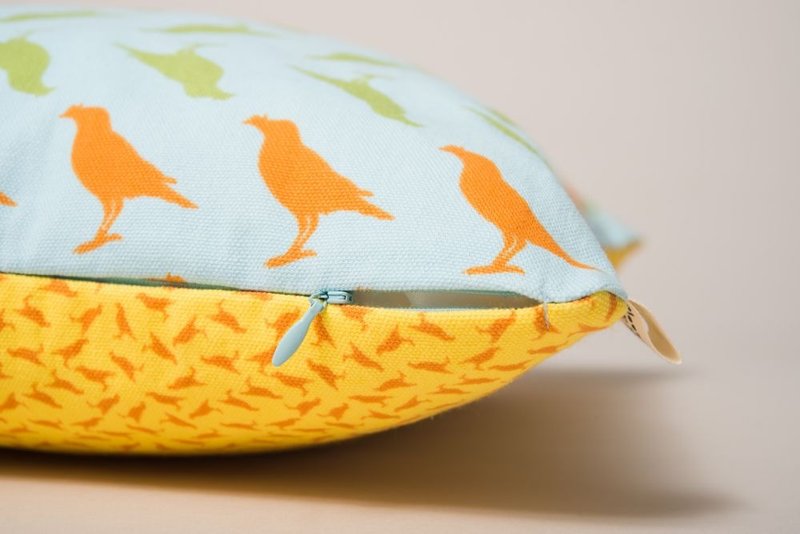 抱枕套/八哥/水蓝 - 枕头/抱枕 - 棉．麻 