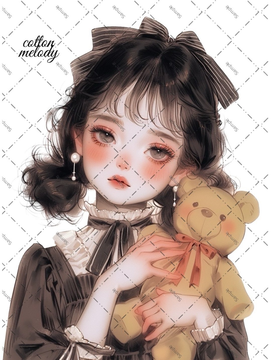 original sticker no.1678 人物贴纸 原创贴纸 人物贴纸 女孩贴纸 原创人物贴纸 - 贴纸 - 纸 
