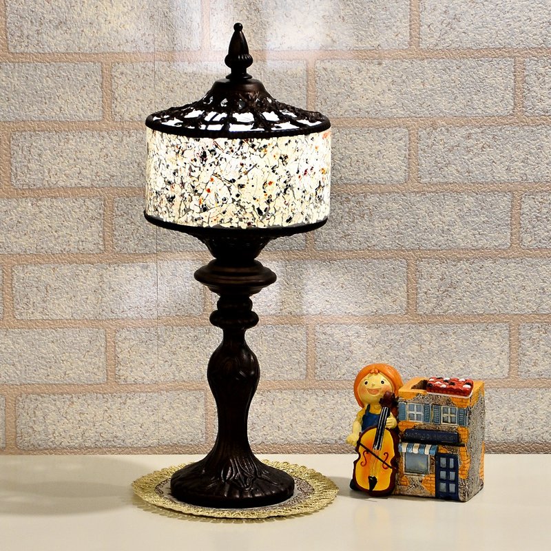 彩色玻璃红梅合金桌灯 - 灯具/灯饰 - 其他金属 白色