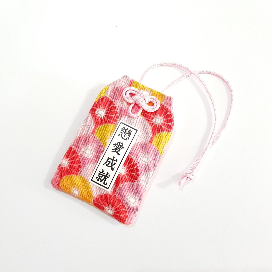 【百花齐放-红】恋爱成就 开运御守 平安符袋 - 吊饰 - 棉 红色