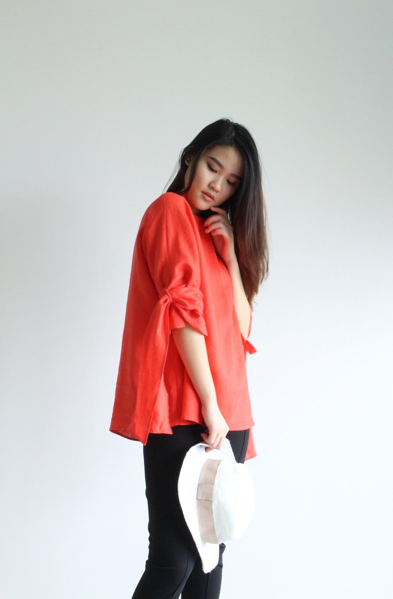 made to order linen blouse / clothing / casual / top / women /natural top E 27T - 女装上衣 - 亚麻 
