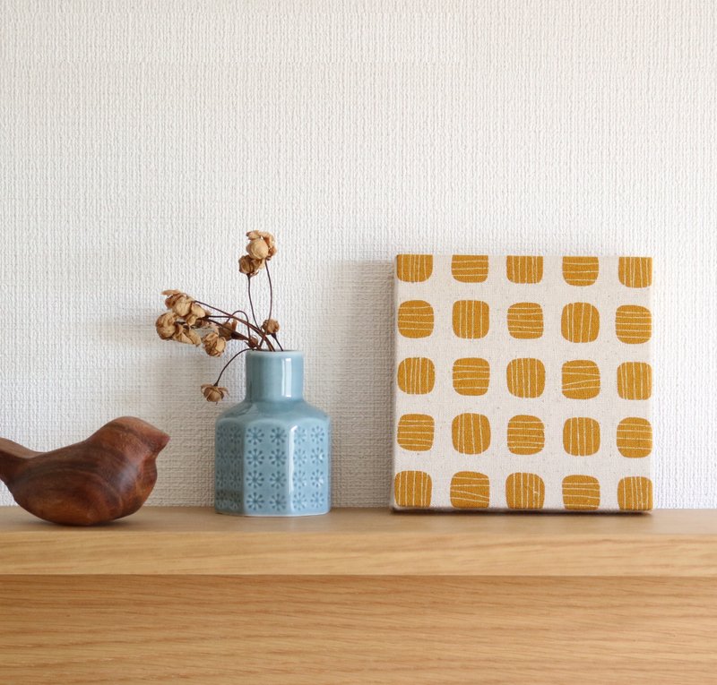 12x12cm ファブリックパネル 【ドロップ マスタードイエロー】 - 墙贴/壁贴 - 棉．麻 黄色