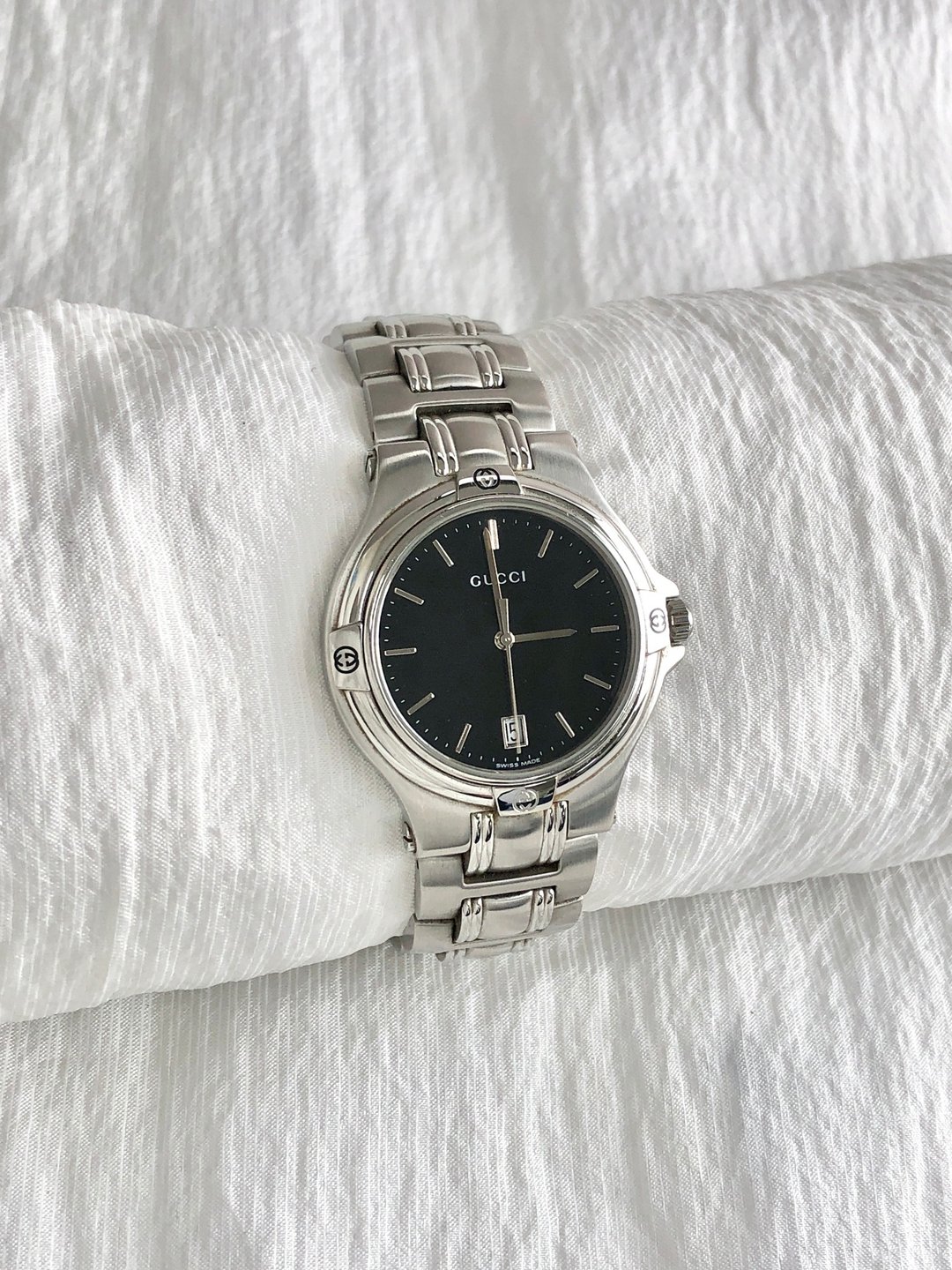 【日本直送 名牌二手包】GUCCI 古驰 手表 银色 不锈钢 石英 9040M vintage - 女表 - 不锈钢 银色