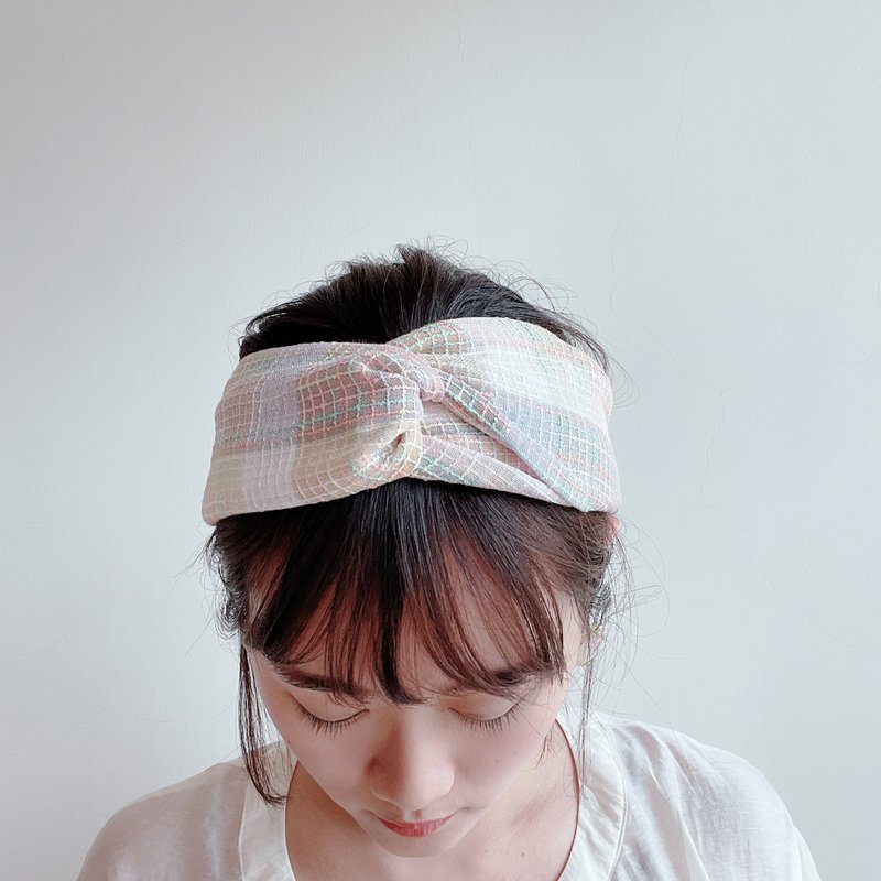 棉花糖色票 好烦小姐 交叉发带 - 发带/发箍 - 聚酯纤维 粉红色