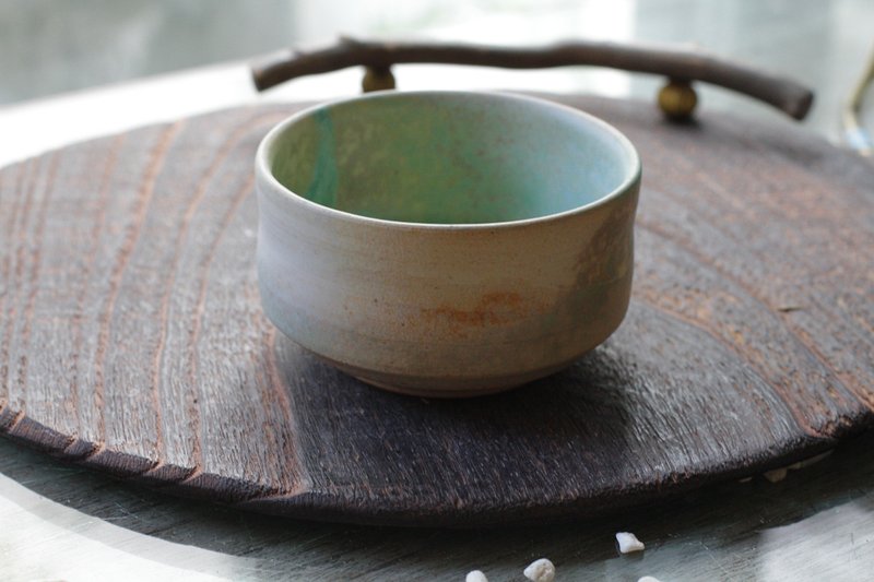 洒落人间的光手拉坏平光陶杯/茶杯 - 茶具/茶杯 - 陶 绿色