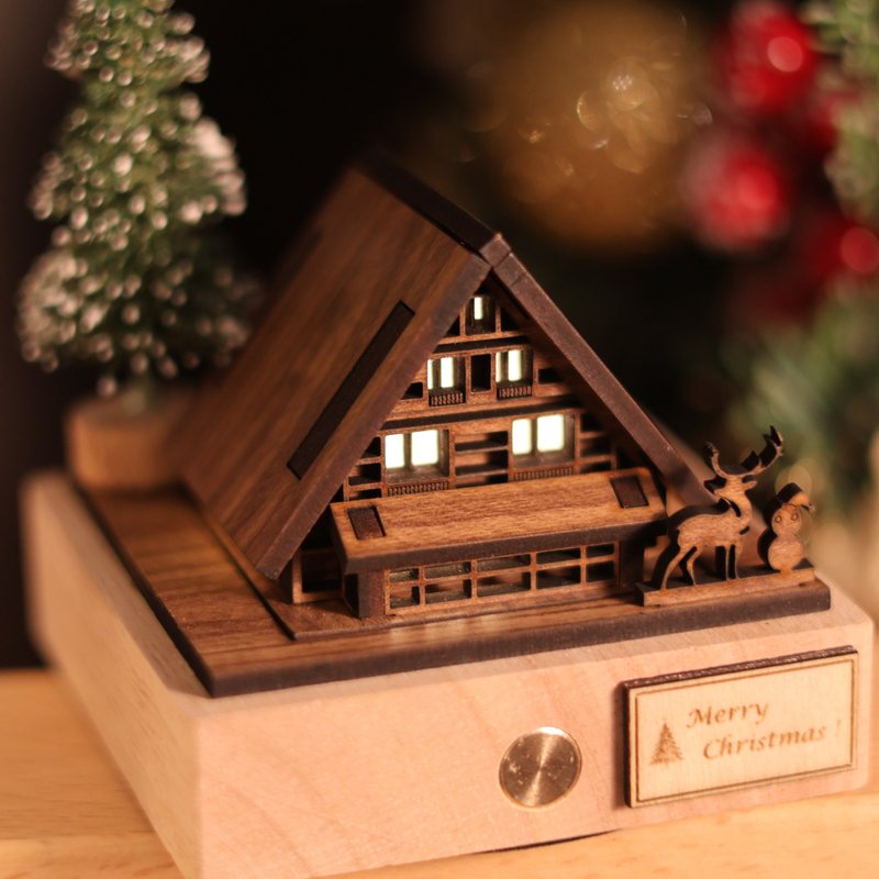 【迷你合掌屋】合掌村系列/袖珍屋/USB接口/LED/圣诞礼盒 - 灯具/灯饰 - 木头 咖啡色