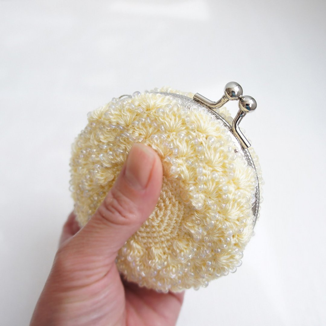 Ba-ba handmade Crochet minipouch No.C1257 - 化妆包/杂物包 - 其他材质 黄色